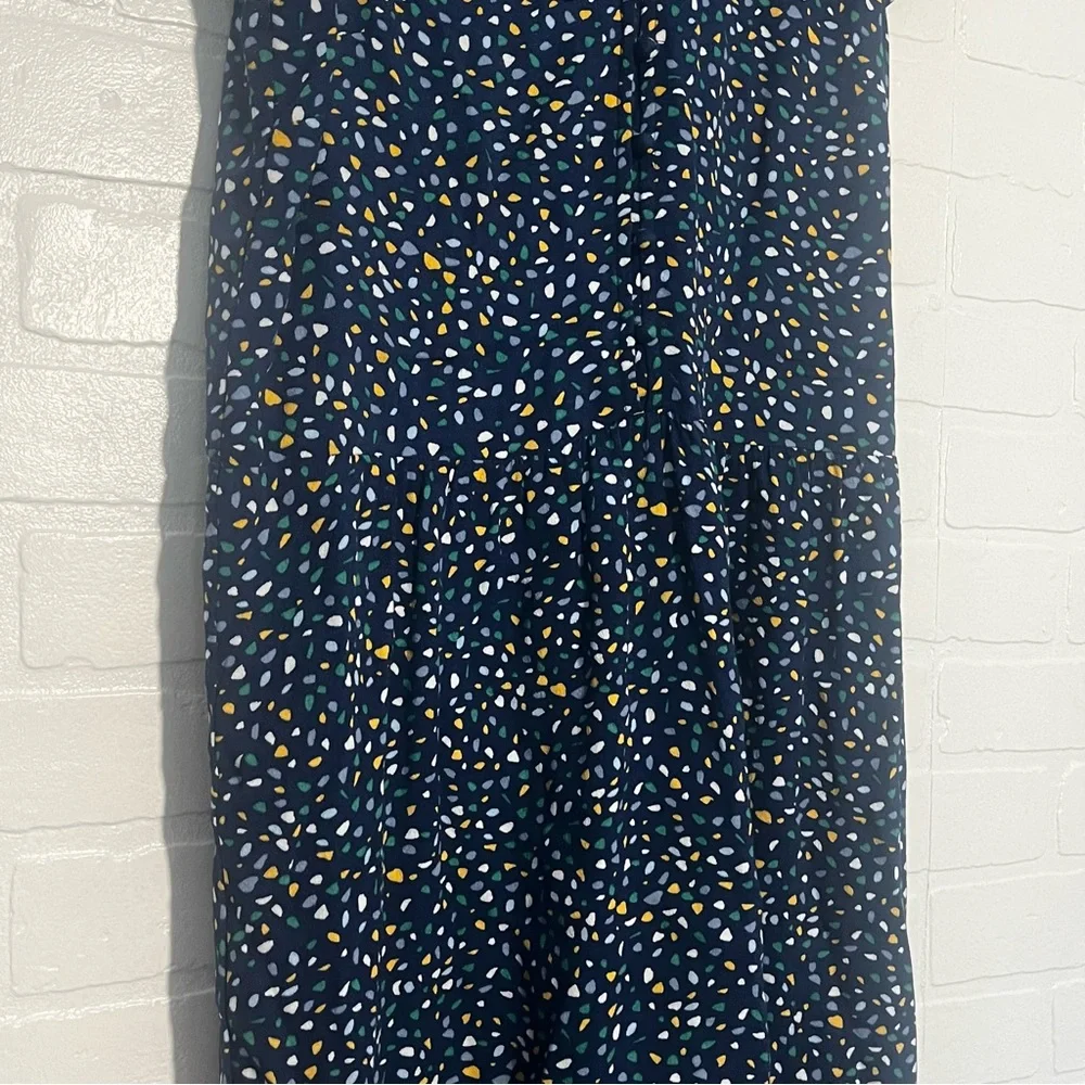 Banana Republic Womens Dress Navy Blue Flowy Rayon Dress Short Sleeves Medium